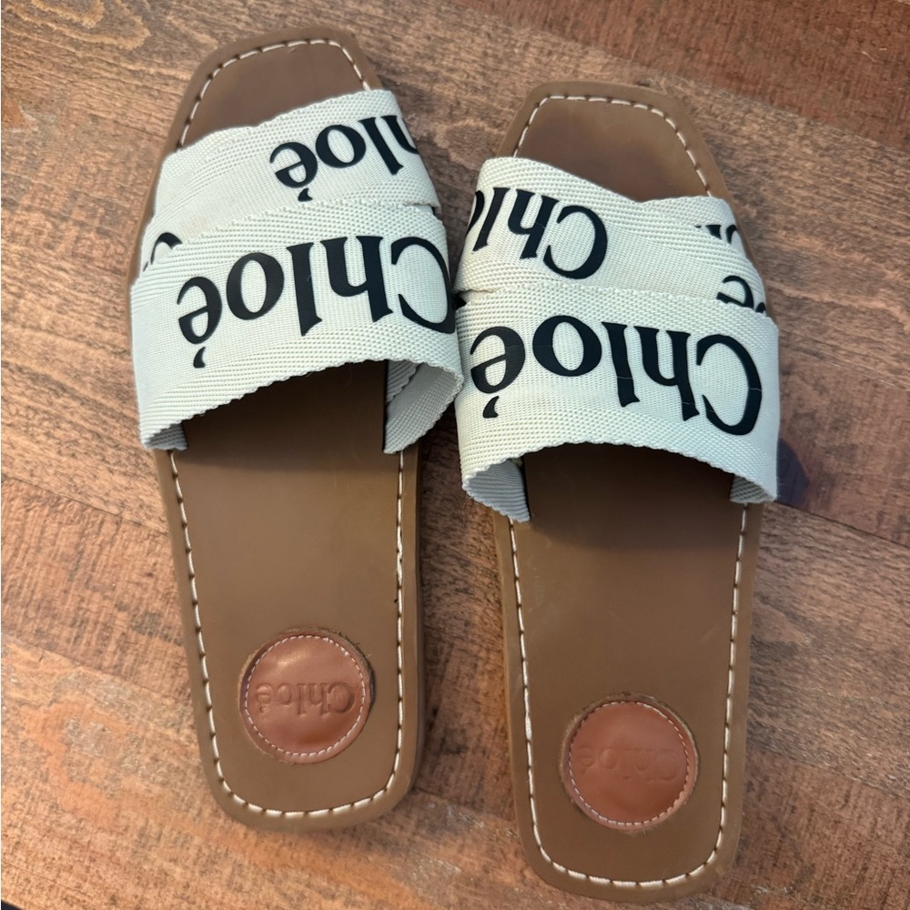 Chloé logo woody sandal